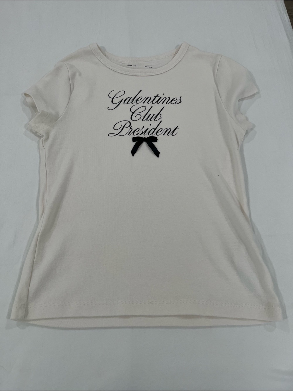 abercrombie kids White Tee with Black Script and Bow